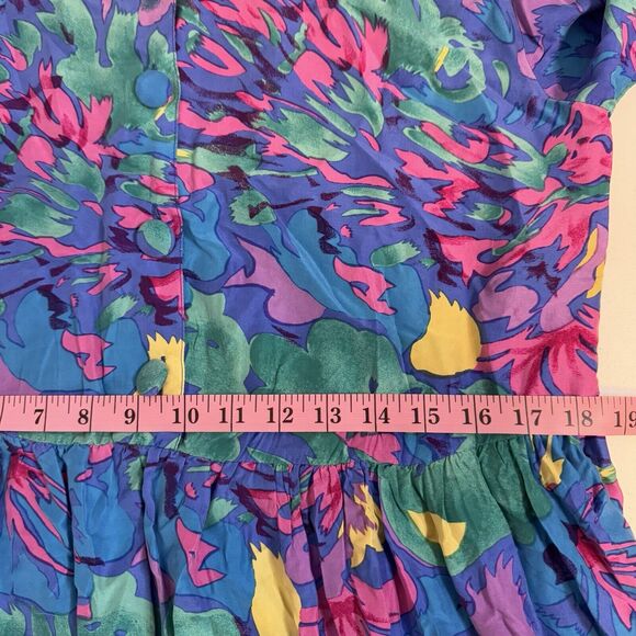 Victorias Secret Vintage Gold Tag Floral Silk Dress Size Medium 90s Mom Look - Picture 6 of 7